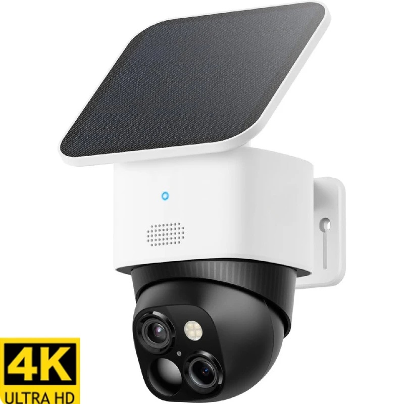 New 4K Dual Camera Solar Secur - Pan Tilt Bracket recension och pris