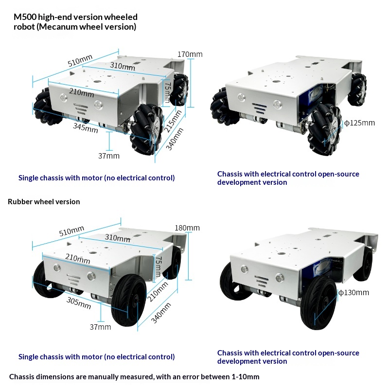 High-spec Four-wheel Drive Whe - Tracked Robot Chassis recension och pris