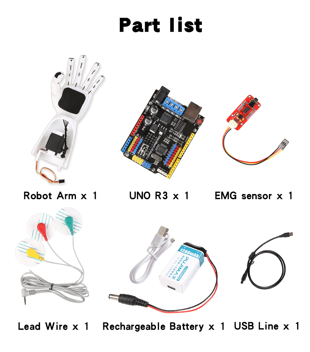 EMG Sensor Robotic Arm Electri - Robot Arm Kit recension och pris