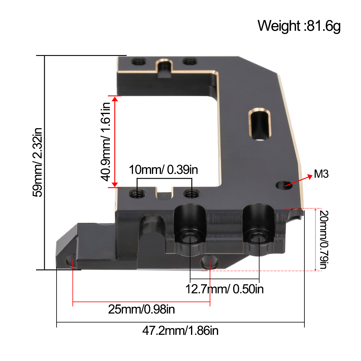 Machined Brass Servo Mount Bra - Servo Bracket recension och pris