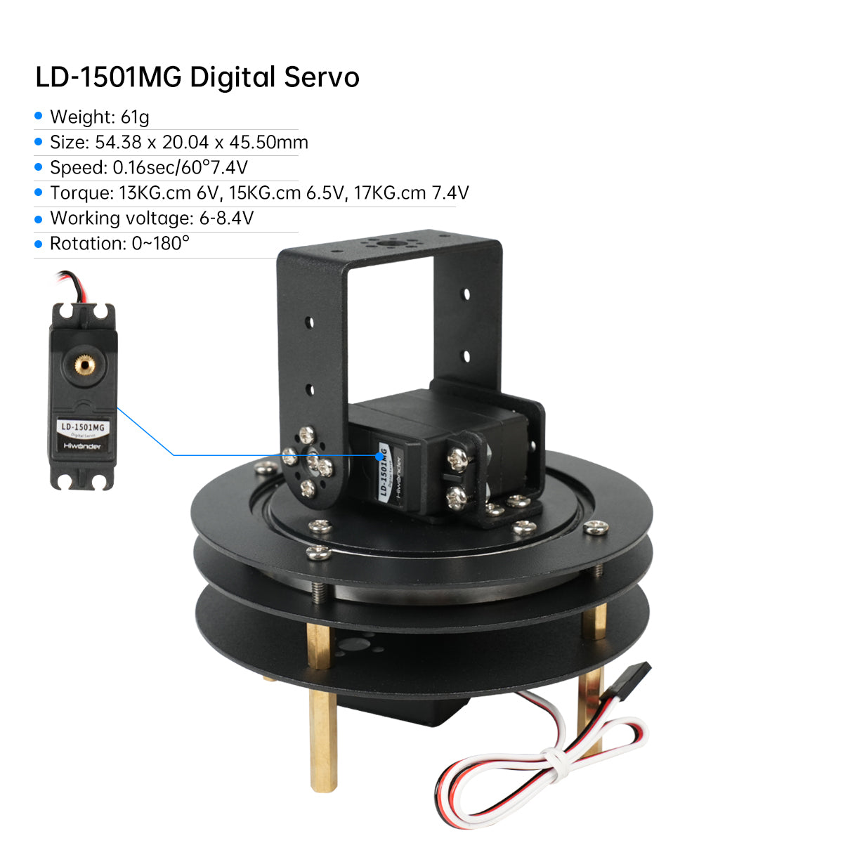 Hiwonder Unassembled 2 DOF Pan - Servo Bracket recension och pris