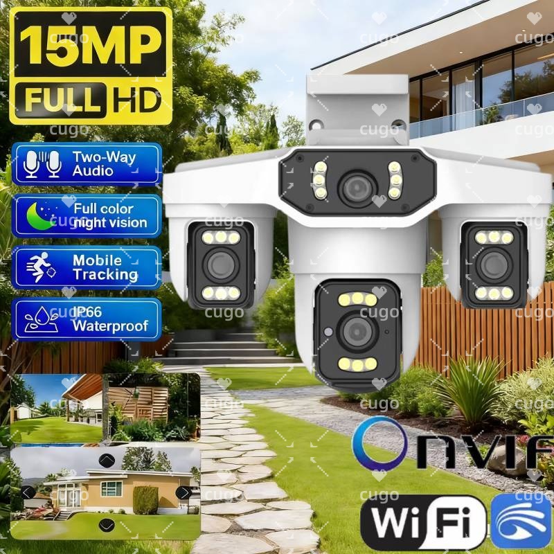 15MP 8K Wifi IP Camera Three L - Pan Tilt Bracket recension och pris