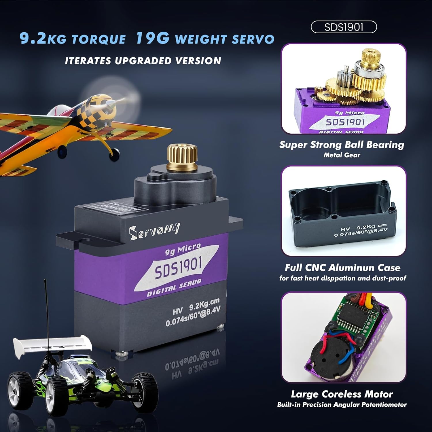 SERVOMY-SDS1901 Digital 9G Mic - Micro Servo recension och pris