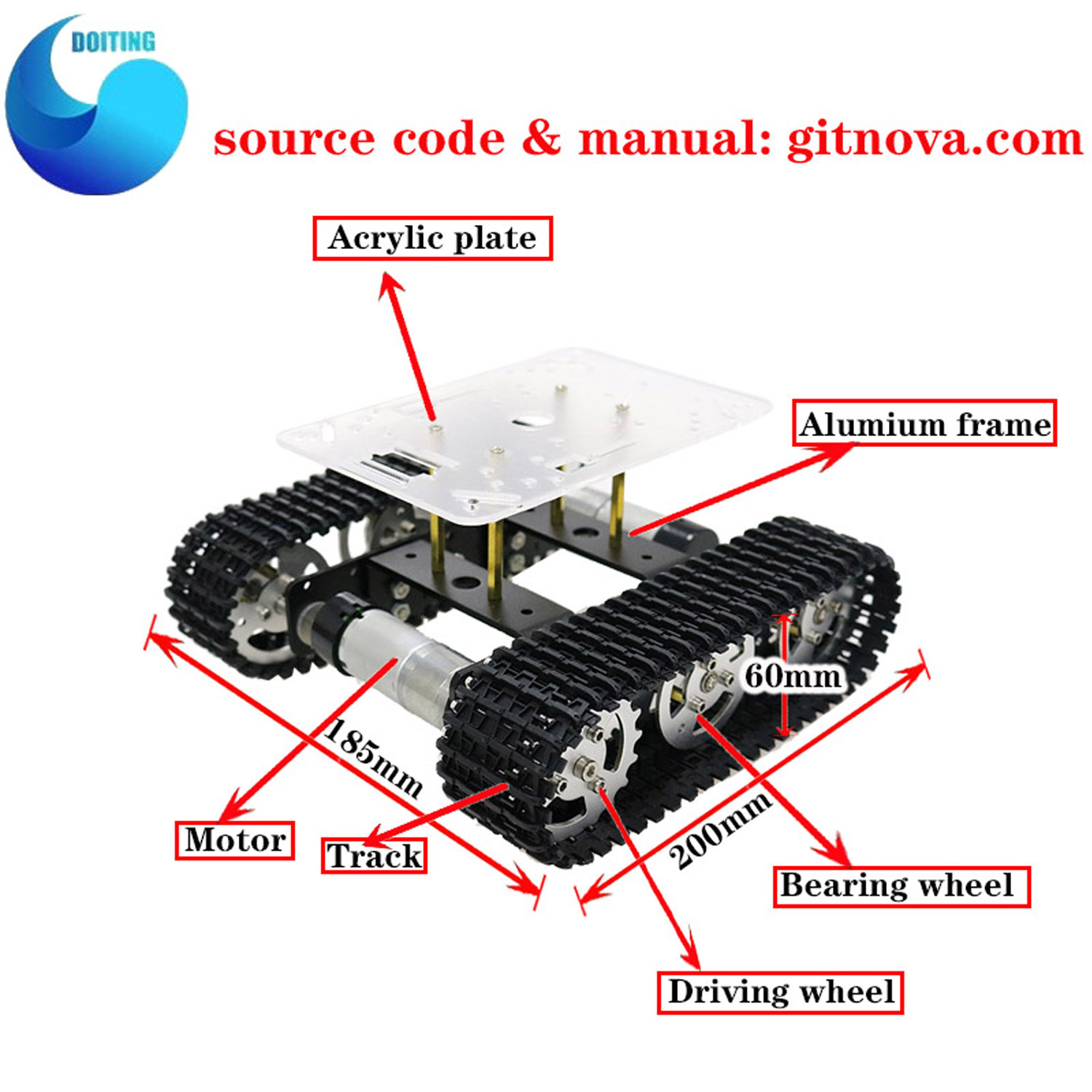 RC Metal Robot Tank Car Chassi - Tracked Robot Chassis recension och pris