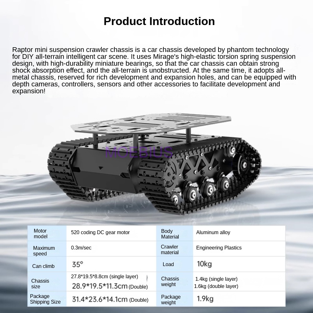 10KG Payload Metal Shock Absor - Tracked Robot Chassis recension och pris
